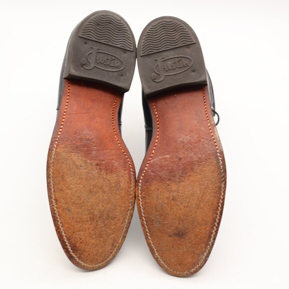 Justin Kiltie Ropers Drak Gray Leather Boots Women's Size 8 A Lace Up USA L504 - Picture 8 of 9